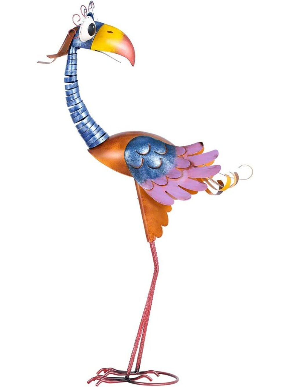 Metal Garden Bird Statue - Standing Animal Outdoor Sculpture for Lawn & Patio